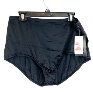 Maxine Of Hollywood Women’s High Waist Black Bikini Brief Bottom Plus Size 18